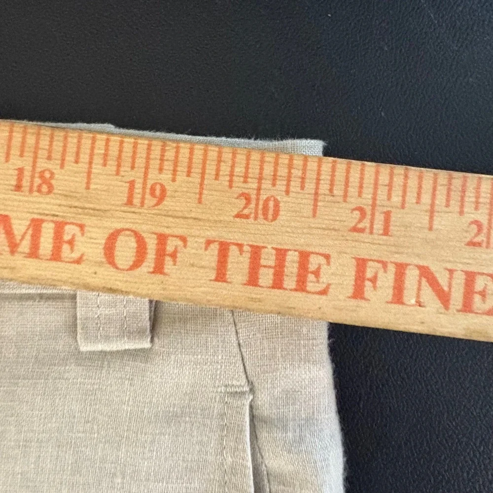 Ralph Lauren Mens 40W x 30L Beige 100% Linen Flat Front Straight Let Chino Pants
